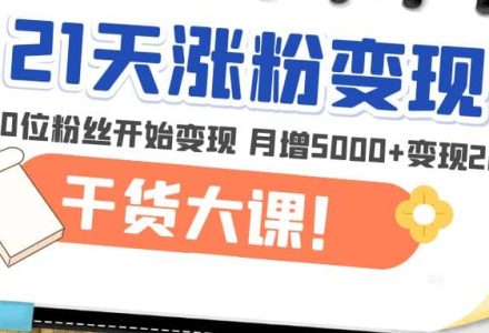 21天精准涨粉变现干货大课：从10位粉丝开始变现 月增5000-创艺项目网