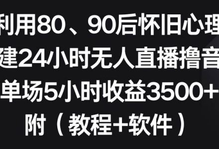 利用80、90后怀旧心理，搭建24小时无人直播撸音浪，单场5小时收益3500 …-创艺项目网