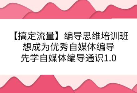 【搞定流量】编导思维培训班，想成为优秀自媒体编导先学自媒体编导通识1.0-创艺项目网