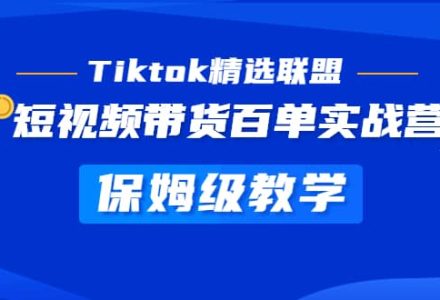 Tiktok精选联盟·短视频带货百单实战营 保姆级教学 快速成为Tiktok带货达人-创艺项目网