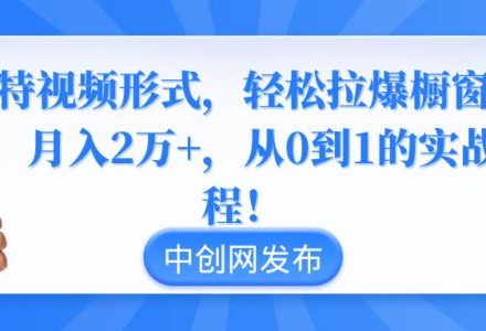 独特视频形式，轻松拉爆橱窗销量，月入2万 ，从0到1的实战教程！-创艺项目网