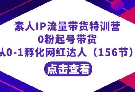 繁星·计划素人IP流量带货特训营：0粉起号带货 从0-1孵化网红达人（156节）-创艺项目网