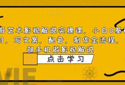 影视解说实战课，小白0基础 写文案 配音 制作全流程 一部手机做影视解说-创艺项目网