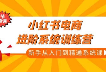 小红书电商进阶系统训练营：新手从入门到精通系统课（21节视频课）-创艺项目网