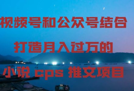 视频号和公众号结合打造月入过万的小说cps推文项目-创艺项目网