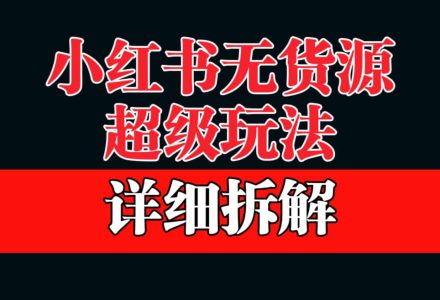 做小红书无货源，靠这个品日入1000保姆级教学-创艺项目网