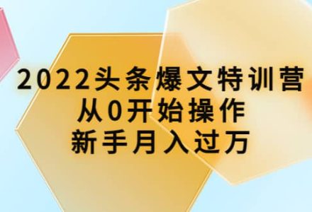 2022头条爆文特训营：从0开始操作，新手月入过万（16节课时）-创艺项目网