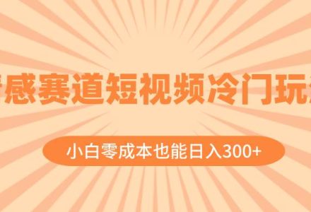 情感赛道短视频冷门玩法，小白零成本也能日入300 （教程 素材）-创艺项目网