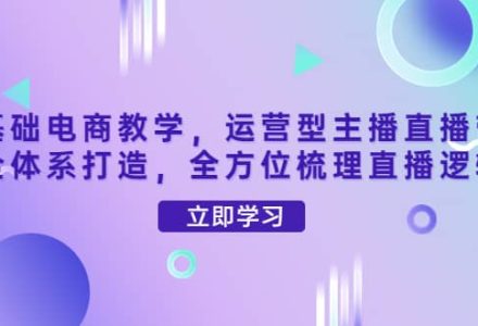 零基础电商教学，运营型主播直播带货全体系打造，全方位梳理直播逻辑-创艺项目网