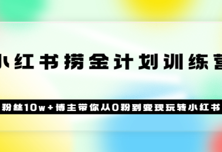 《小红书捞金计划训练营》粉丝10w 博主带你从0粉到变现玩转小红书（72节课)-创艺项目网