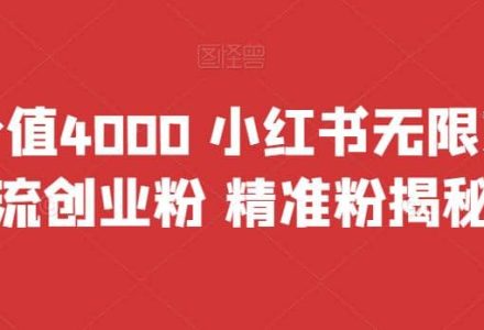 首发价值4000 小红书无限艾特暴力引流创业粉 精准粉揭秘教程-创艺项目网