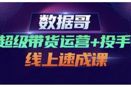 数据哥·超级带货运营 投手线上速成课，快速提升运营和熟悉学会投手技巧-创艺项目网