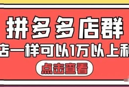 拼多多店群单店一样可以产出1万5以上利润【付费文章】-创艺项目网