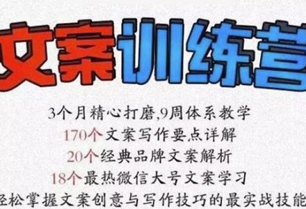 龙小天《文案训练营》全面系统解决文案写作难题！-创艺项目网