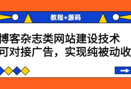 博客杂志类网站建设技术，可对接广告，实现纯被动收益（教程 源码）-创艺项目网