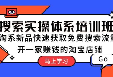 搜索实操体系培训班：淘系新品快速获取免费搜索流量 开一家赚钱的淘宝店铺-创艺项目网