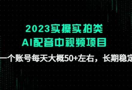 2023实操实拍类AI配音中视频项目，一个账号每天大概50 左右，长期稳定-创艺项目网