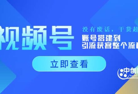 视频号新手必学课：账号搭建到引流获客整个流程，没有废话，干货超多-创艺项目网