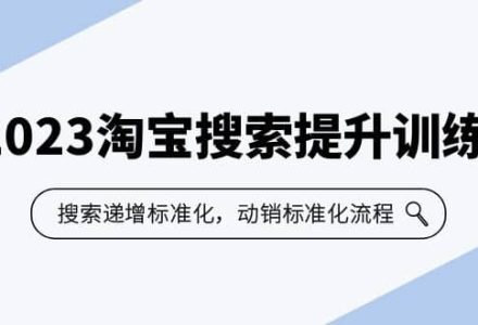 2023淘宝搜索-提升训练营，搜索-递增标准化，动销标准化流程（7节课）-创艺项目网