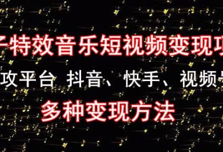 《粒子特效音乐短视频变现项目》主攻平台 抖音、快手、视频号 多种变现方法-创艺项目网