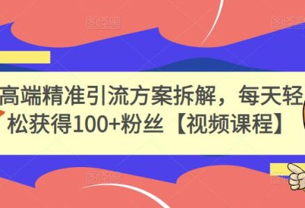 高端精准引流方案拆解，每天轻松获得100 粉丝【视频课程】-创艺项目网