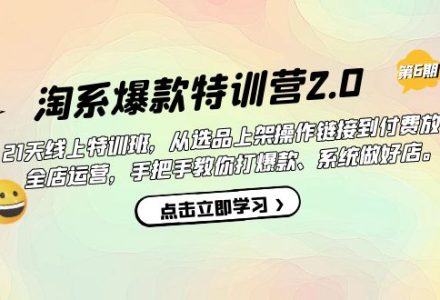 淘系爆款特训营2.0【第六期】从选品上架到付费放大 全店运营 打爆款 做好店-创艺项目网