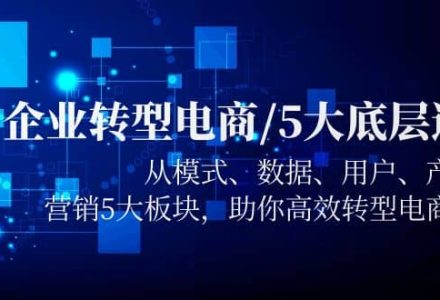 企业转型电商/5大底层逻辑，从模式 数据 用户 产品 营销5大板块，高效转型-创艺项目网