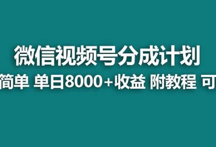 【蓝海项目】视频号分成计划最新玩法，单天收益8000+，附玩法教程，24年…-创艺项目网