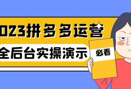 2023拼多多·运营：14节干货实战课，拒绝-口嗨，全后台实操演示-创艺项目网