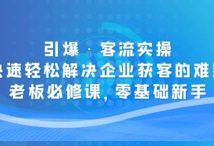 引爆·客流实操：快速轻松解决企业获客的难题，老板必修课，零基础新手-创艺项目网