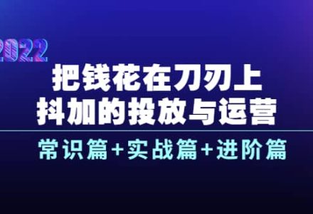 把钱花在刀刃上，抖加的投放与运营：常识篇 实战篇 进阶篇（28节课）-创艺项目网