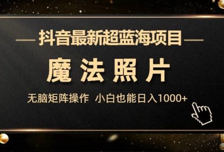 抖音最新超蓝海项目，魔法照片，无脑矩阵操作，小白也能日入1000-创艺项目网