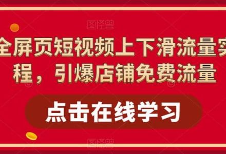 淘系-全屏页短视频上下滑流量实操课程，引爆店铺免费流量（87节视频课）-创艺项目网