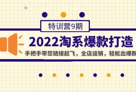 2022淘系爆款打造特训营9期：手把手带您链接起飞，全店运销，轻松出爆款-创艺项目网