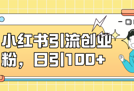 小红书引流创业粉，日引100 ，小白可上手，可矩阵操作-创艺项目网