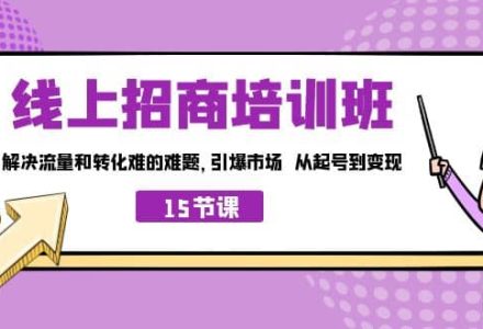 线上·招商培训班，解决流量和转化难的难题 引爆市场 从起号到变现（15节）-创艺项目网