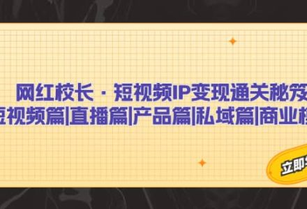 网红校长·短视频IP变现通关秘笈：短视频篇 直播篇 产品篇 私域篇 商业模式-创艺项目网