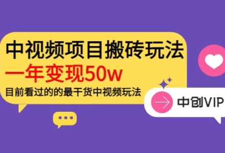 《老吴·中视频项目搬砖玩法，一年变现50w》目前看过的的最干货中视频玩法-创艺项目网