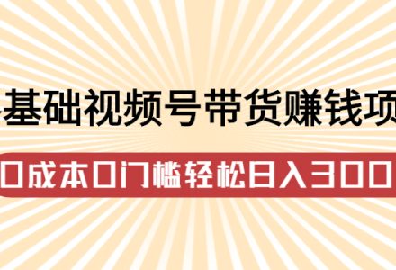 零基础视频号带货赚钱项目，0成本0门槛轻松日入300 【视频教程】-创艺项目网