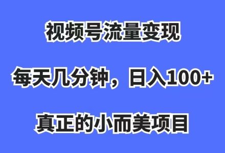 视频号流量变现，每天几分钟，收入100 ，真正的小而美项目-创艺项目网