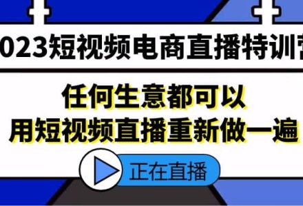 2023短视频电商直播特训营，任何生意都可以用短视频直播重新做一遍-创艺项目网