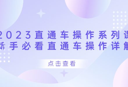 2023直通车操作 系列课，新手必看直通车操作详解-创艺项目网