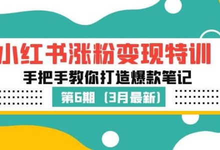 小红书涨粉变现特训·第6期，手把手教你打造爆款笔记（3月新课）-创艺项目网