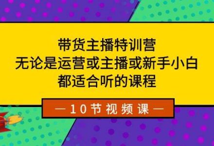 带货主播特训营：无论是运营或主播或新手小白，都适合听的课程-创艺项目网