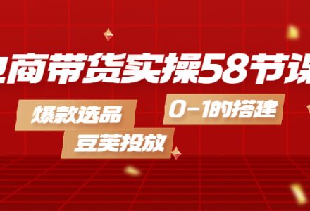 电商带货实操58节课，爆款选品，豆荚投放，0-1的搭建-创艺项目网