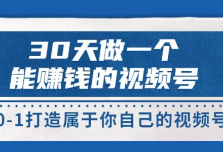 30天做一个能赚钱的视频号，从0-1打造属于你自己的视频号 (14节-价值199)-创艺项目网