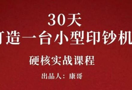 康哥30天打造一台小型印钞机：躺赚30万的项目完整复盘（视频教程）-创艺项目网