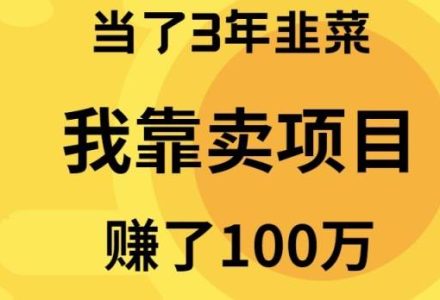 当了3年韭菜，我靠卖项目赚了100万-创艺项目网