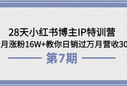 28天小红书博主IP特训营《第6 7期》4个月涨粉16W 教你日销过万月营收30万-创艺项目网