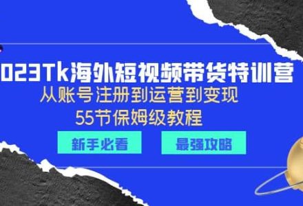 2023Tk海外-短视频带货特训营：从账号注册到运营到变现-55节保姆级教程-创艺项目网